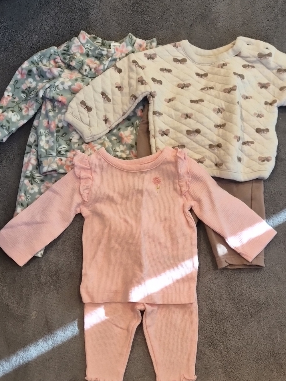 Pink Ruffle Long-Sleeve Top & Leggings Set - Kids